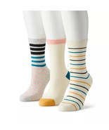 Women&#39;s Sonoma 3-Pack Color Block &amp; Striped Dress Socks Size 9-11 - £5.50 GBP