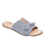 Journee Collection Lillian Blue Stripe Flat Slide Sandal Size 8 New - £24.46 GBP