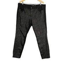 Torrid Black Stretch Trousers Sz 20 Women&#39;s Plus Front Printed Pants - £20.55 GBP