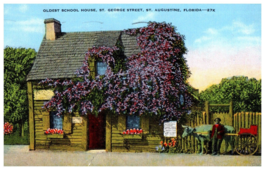 Oldest School House St George Street St Augustine Florida Postcard Posted 1949 - £8.87 GBP