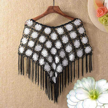 Summer Style Ice Silk Thin  Blouse Lady screen Crochet Shawl  Out Flower... - £151.52 GBP