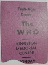 THE WHO 1968 July Rare Kingston Memorial Ctr Ticket Stub Vintage VG Dalt... - £199.83 GBP
