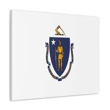 Massachusetts State Flag Canvas Vibrant Wall Art Unframed Home Decor - £56.75 GBP+