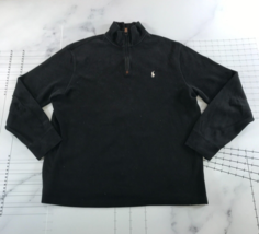 Polo by Ralph Lauren Shirt Mens Large Black Quarter Zip Long Sleeve Embr... - $19.79