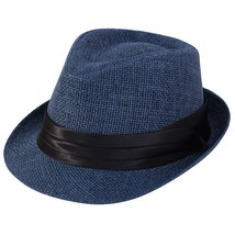 Simplicity Panama Fedora Hat Mens Blue Fedora Mens Blue Straw Hat Mens Hat Summe - £33.82 GBP