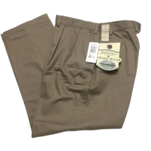 St John&#39;s Bay men&#39;s Khaki Wear Pant Relaxed Fit Pleated 42x32  Beige-Kha... - £21.76 GBP