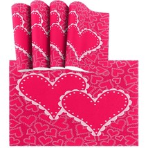 Valentines Day Cute Hearts Placemat Table Mat Desktop Decoration Placemats Set O - £26.88 GBP