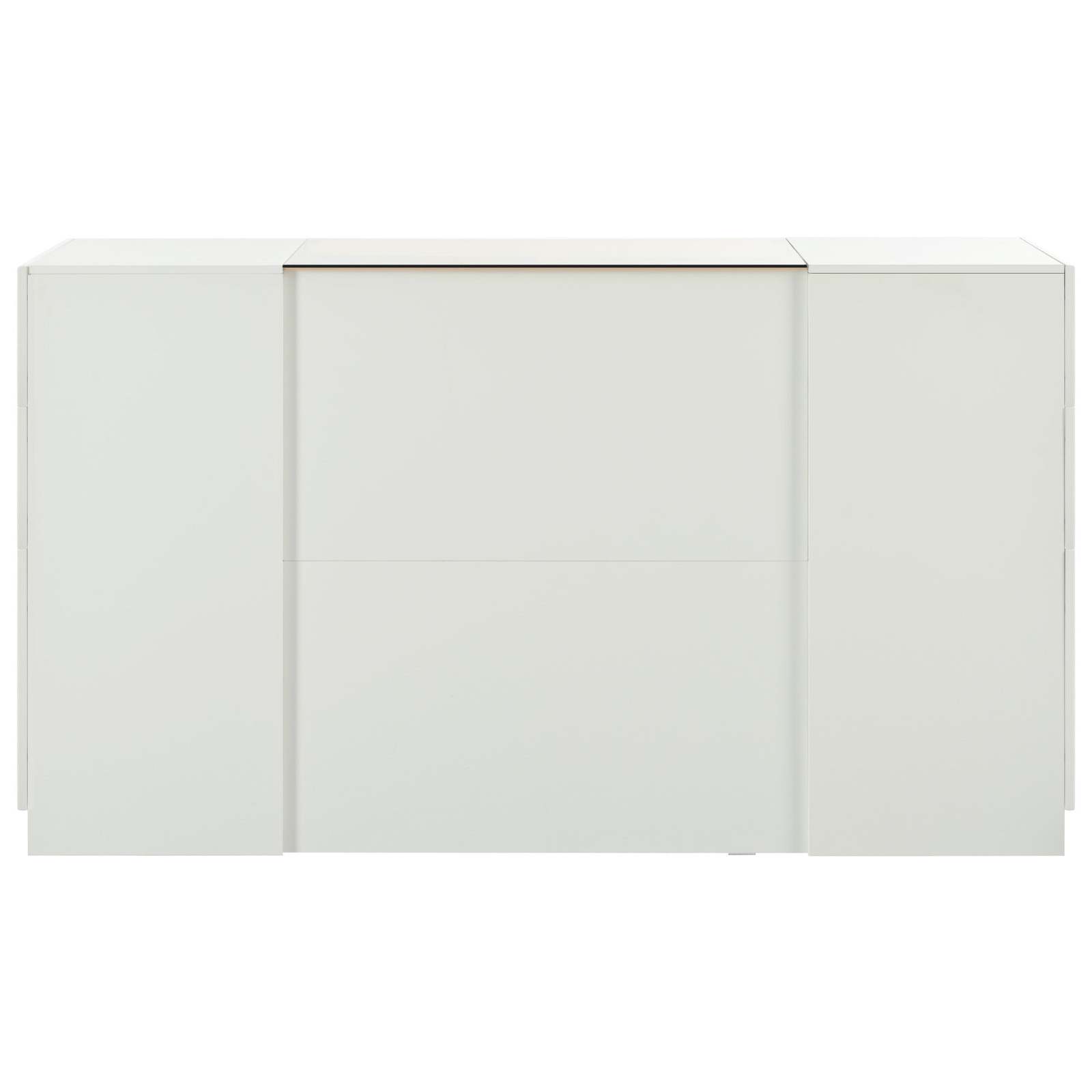 Modern Luxury Island Vanity Dresser Storage Cabinet Glass Top 6 Drawers Item image 13