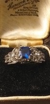 Vintage 1980-s Sterling Silver Blue Sapphires Ring  Size US 7, UK O - £70.43 GBP