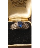 Vintage 1980-s Sterling Silver Blue Sapphires Ring  Size US 7, UK O - £70.26 GBP