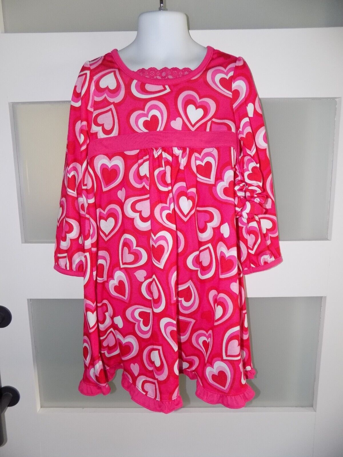 The Children's Place Hearts Dress W/Scrunchie Size 4 Girls NEW