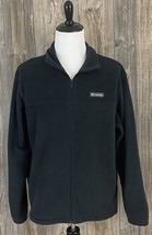 Columbia Fleece Jacket Men&#39;s XL Black 100% Polyester Full Zip Soft &amp; Warm - £17.65 GBP