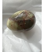 Natural Green/Brown Banded Onyx Egg Gemstone Mineral 3” Paperweight-Deco... - $12.00