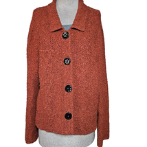 Orange Button Up  Cardigan Sweater Size Medium - £27.19 GBP