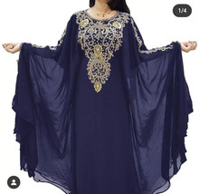 Gown Abaya Hand Work Dress Islamic Stylish Long Moroccan Dubai Farasha K... - $120.00