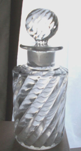 5 1/2" Tall SWIRL Clear Perfume/Cologne Bottle~Old~Collectible~Heavy~Gorgeous - $53.99