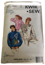 Kwik Sew Sewing Pattern 1631 Casual Top Shirt Winter Fall Long Sleeves XS S M L - £3.94 GBP