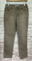 Chicos Platinum Size 0 Reg Denim Slim Leg Regular Jeans Soft Sand Wash Brown NEW - £38.23 GBP