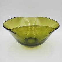 VNTG Avocado Green Console Bowl Martinsville/Viking Glass Mid Century Modern MCM - £18.94 GBP