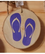 Handcrafted Flip-flop rustic wooden Christmas ornament  - £7.96 GBP