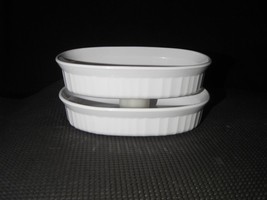 2 Corning Ware French White F-15-B Small Oval Casserole Dish Bowl 15 oz. 475 ml - £21.70 GBP