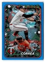 2024 Topps Holiday Blue Metallic Glitter #H63 Carlos Correa NM-MT Twins ... - £1.98 GBP