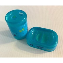 New American Idol Blue Plastic Bath Accessory Set 2 Piece Toothbrush Hol... - £8.38 GBP