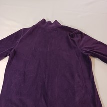 Jennifer Moore Women's Cotton Blend Full Zip Pockets Velvet Purple Soft Jacket M image 11