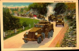 Postcard Armored Cars Fort Knox Kentucky Us Army-1942 Linen Postcard BK60 - £3.16 GBP