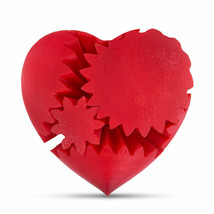 Gear Heart 3D Printed Puzzle Large - Strawberry (bright red) - £27.53 GBP