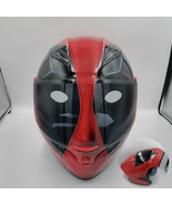 Deadpool helmet   custom motorcycle helmet airbrush paint DOT modular - £246.69 GBP