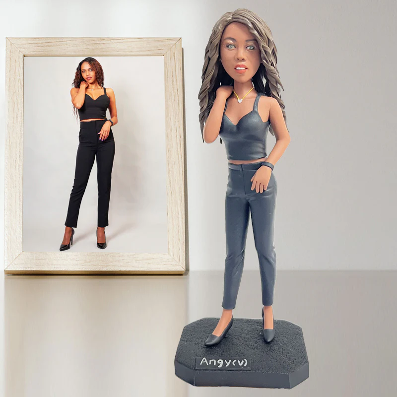 Woman Bobblehead in Black Outfit from Photo – Personalized Fashion Figur... - $1,691.23 MXN+