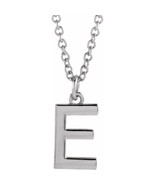 Authentic 925 Sterling Silver 0.37&quot; Letter E Dangle Pendant 18&quot; Initial ... - $67.00
