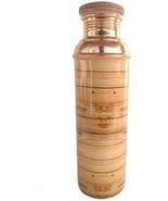 Copper Water Bottle 950 Ml Capacity Ayurveda Benefit Yoga Sport Wooden D... - €38,59 EUR