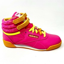 Reebok Freestyle Hi Classic Pink Orange Yellow Kids Girls Sneakers M46777 - £39.83 GBP