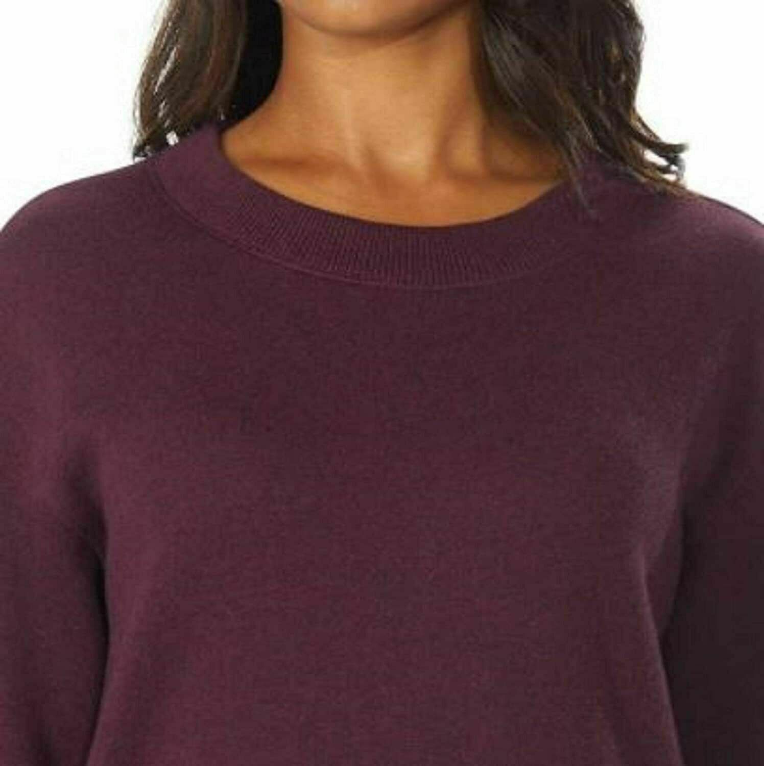 Kirkland Signature Ladies' Cozy Fleece Crewneck Sweatshirt - Purple / XSmall