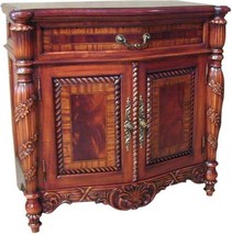Nightstand Lexington Bow Front Carved Rope Fluted, Flame Mahogany Banded Inlay - £1,153.84 GBP