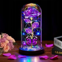 Birthday Gifts for Women Mom Wife Her Light Up Rose Flower Gifts for Women Glass - $53.59