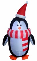 4 Foot Tall Lighted Christmas Inflatable Cute Penguin with Scarf Yard De... - $455.29 MXN