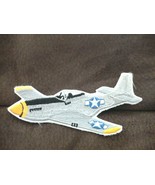 P-51 Mustang Patch Aircraft Patch Memorabilia Silver Profile Yellow High... - $22.02 CAD