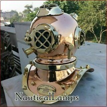 Divers Diving Helmet Solid Copper and Brass Mini U.S.Navy Reproduction - $75.43