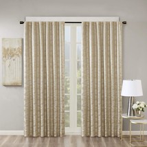 Sun Smart Cassius Jacquard Blackout Curtain For Bedroom, Luxurious Gold, Gold - £35.75 GBP
