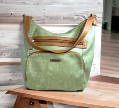 Multi Sac Green Faux Leather Handbag Shoulder Purse Large Organizer Pock... - £29.41 GBP