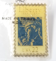 Statues of Liberty 1886 1986 USPS 22 C USA PostageStamp Enamel Lapel Pin VTG - £12.70 GBP