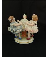 Antique Dresden Porcelain Ring Around The Rosy Porcelain Lace Figure Thr... - £247.18 GBP