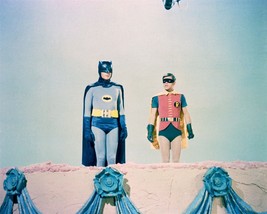 Batman TV Adam West &amp; Burt Ward filming scene on balcony 24x36 inch poster - £23.59 GBP