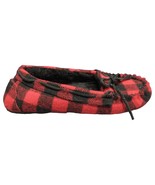 Minnetonka Moccasin Slippers Women Size 7 Red Black Trapper Plaid Faux F... - $16.41