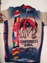 Mens Vintage Championnats Du Monde Cycling Full Zip Jersey XL - £37.23 GBP