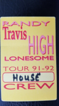 RANDY TRAVIS - 91 TOUR VINTAGE ROSEMONT, ILLINOIS ORIGINAL CLOTH BACKSTA... - $10.00