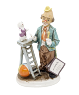 Norleans Vintage 8 1/2&quot; Tall Clown With Dog Ladder Trick Japan Made Figu... - $10.88
